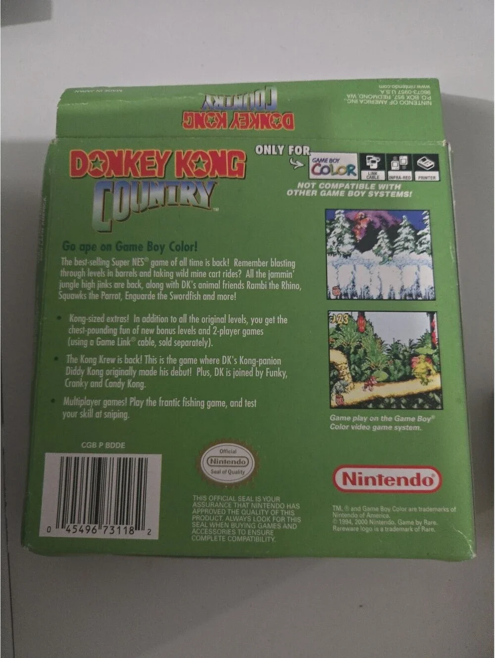 Vintage Nintendo Game Boy Donkey Kong Country 1 & 2 Boxes with Manuals *No Games